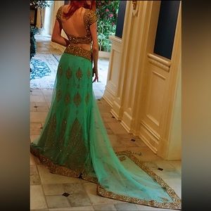 Green Indian Lehenga gown